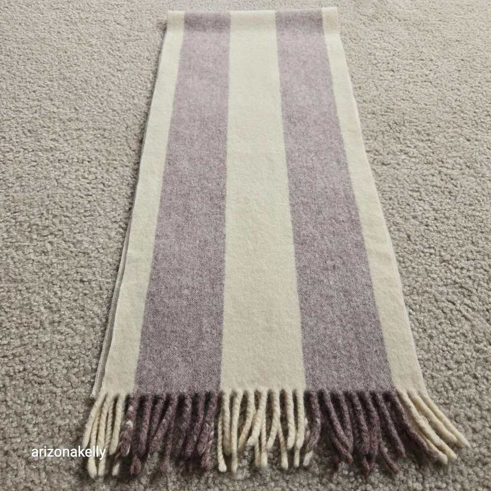 Wool Scarf Neutral Colors Stripe